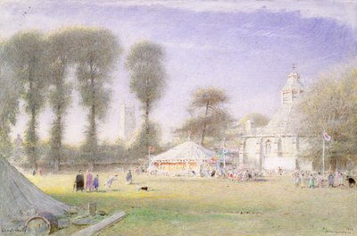 Glastonbury Fair, 1925 door Albert Goodwin